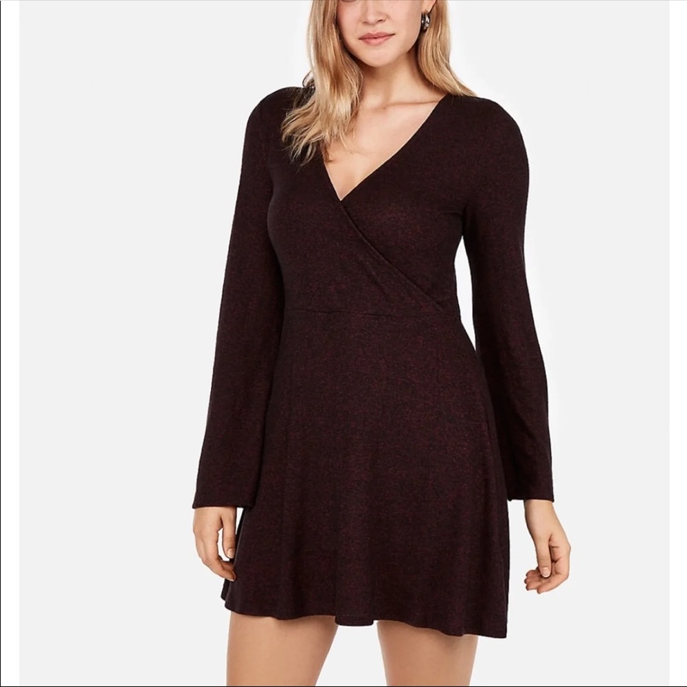 Express Cozy Plush Dress/red Wine - Picture 4 of 4